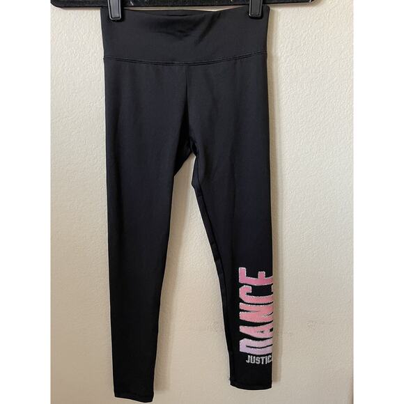 Justice Other - Justice Black Dance Glitter Sparkle High Waist Full Length Leggings Size 12